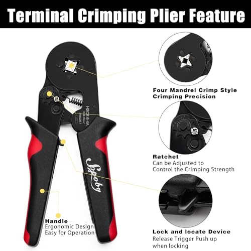 Ferrule Crimping Tool Kit, Ferrule Crimper Plier with 1800PCS Wire Ferrules
