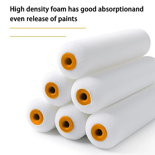 8 Pieces 6 inch Foam Paint Roller Cover with 2 Frame Set - size: 6",8pcs