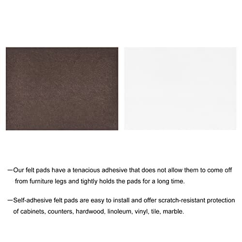 uxcell Felt Furniture Pads, 8-inch x 6-inch Self Adhesive Cuttable Anti Scratch Square Floor Protectors for Furniture Legs Hardwood Floor, Brown 8Pcs - size: 8-inch x 6-inch