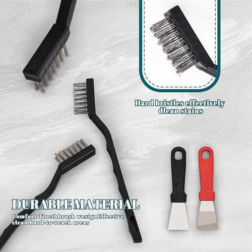 12 Pcs Mini Stainless Steel Wire Brush Set, Wire Scratch Brush - style: Stainless Steel