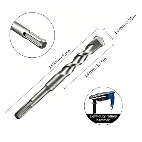 14mm x 150mm Masonry Drill Bit, Carbide Tipped Rotary Hammer Bit