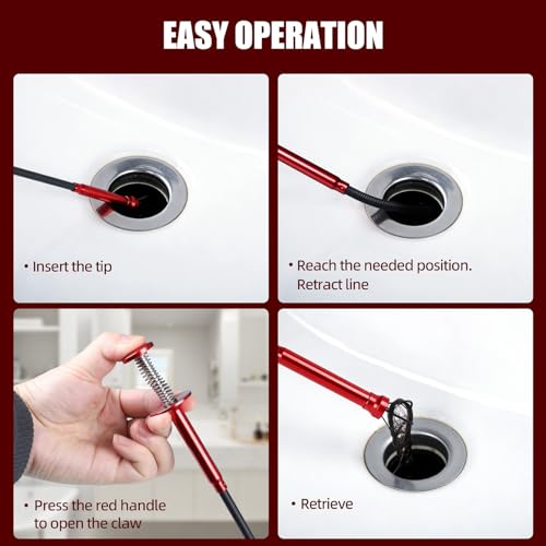 Flexible Grabber Tool, Magnetic 4-Claw Gripper (24", Red) - size: Red Magnetic