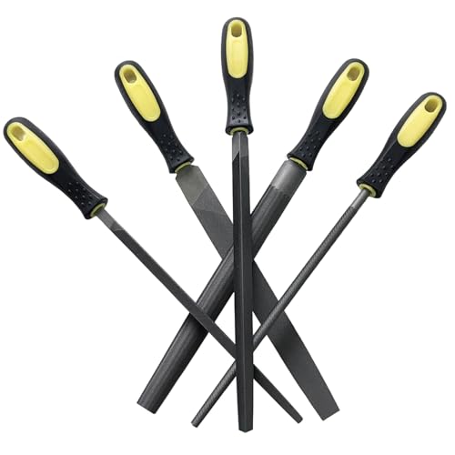 Metal File Set, 5-Piece, 10-inch,High Carbon Steel File,Work for Metal, Wood,Plastic - size: 10 inch Metal File