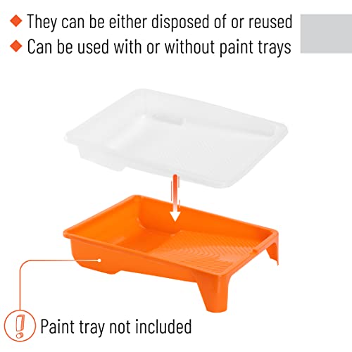 Bates- Paint Tray Liner, 9 Inch, 20 Pack, Paint Pans Trays, Plastic Paint Tray, Disposable Paint Tray, Paint Roller Tray, Paint Trays for Painting Walls, Roller Tray Liners, Paint Pan Liners - color: White, size: 20 Pack 9 Inch