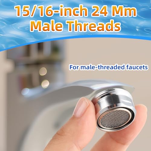 6PCS Faucet Aerator, Aerator Filter Replacement, 15/16-Inch Male Threads