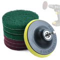 4 Inch Drill Powered Brush Tile Scrubber Scouring Pad Cleaning Kit