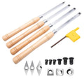 17 inch Wood Lathe Turning Tools Set 4 pcs, 17" Finisher Carbide Tipped Lathe Chisel Tool Bar, with Wooden Handles and Square Round Diamond Carbide Inserts