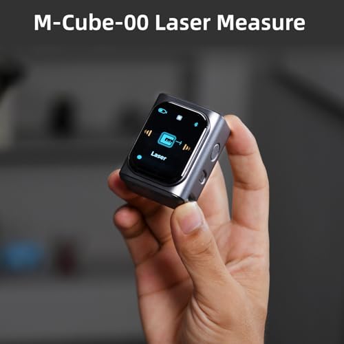 HOZO M-Cube Laser Measuring Tool,164ft/50m,±1/16 inch Accuracy,Rechargeable Modular Laser Measurement Tool for Area,Volume,Pythagorean,Big Number LCD Display | Bluetooth App,Small Laser Tape Measure - style: 00 Laser Measure