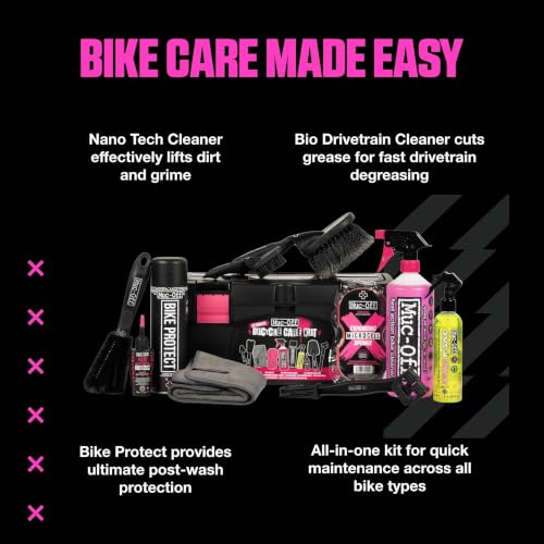 Muc Off Ultimate Bicycle Cleaning Kit - Must-Have Kit to Clean, Protect and Lube Your Bike - Includes Bike Cleaner, Bike Protect, Brushes and More