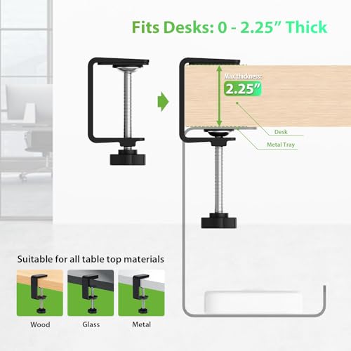 KEEGH 16 in Under Desk Cable Management Tray, Metal Cable Tary, 1 Pack - color: Black, size: 1 Pack
