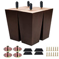 Sofa Legs Square Bed Feet 5 inch Wood Replacement Leg for Furniture Set of 4, Dark Brown… - color: 4sets, size: 5inch