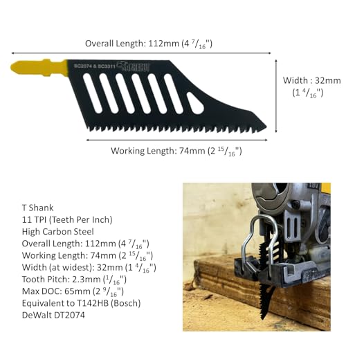 SabreCut 3pcs JSSC2074_3 Wood Jigsaw Blades Professional