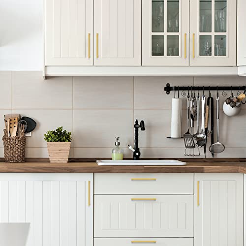 Ravinte Brushed Brass Cabinet Handles Square Pulls 6-1/4 Inch 30 Pack | Stainless Steel, Square Bar Grip, Drawer Pulls, Kitchen Cabinet Hardware, For Cupboards, Drawers, Dressers, Cabinets - color: Brushed Brass
