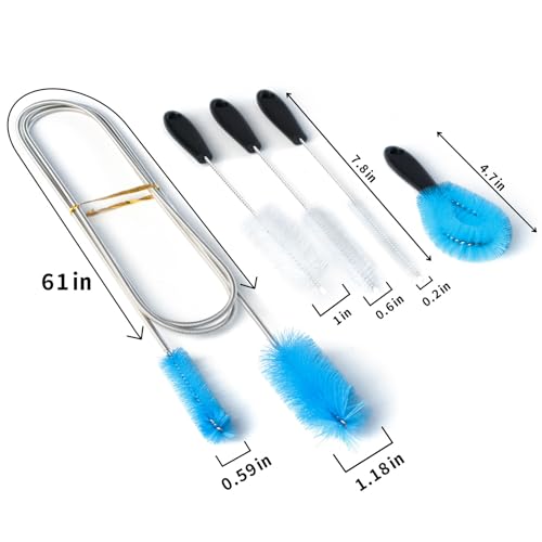5p Dryer Vent&AC Drain Line Cleaner Brush,Multifunctional Pipe Cleaning