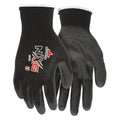 MCR Safety Coated Gloves, Polyurethane, Smooth, Palm, 4 Abrasion Level, Black, L (9) 1 PR 9669L - 1 Each