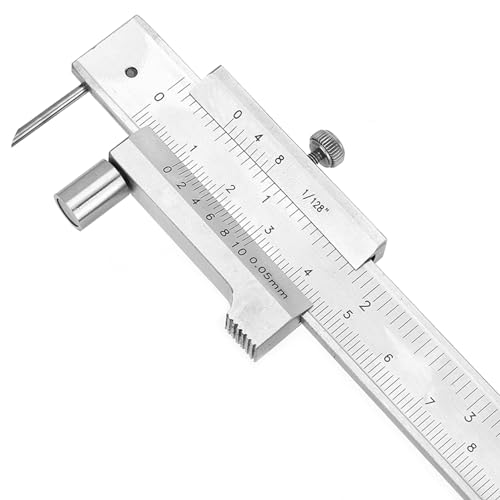 200mm Metal Scriber Calipers, Marking Gauge Calipers, 0-8 inch Carbide Parallel Cross Caliper for Scribing Iron, Steel, Wood and Other Materials