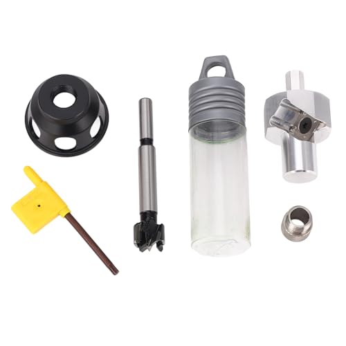 Drilling Guides Jig Tool, Vertical Bit Guides for Dog Hole Polishing Finishing, Aluminum Alloy Dowel Jig Kit with Right Angle Locator, Straight Hole Drill Fixture