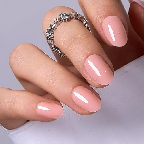 CurvLife Short Press On Nails, Ballet Veil Pink, Soft Gel - color: B7 - Ballet Veil