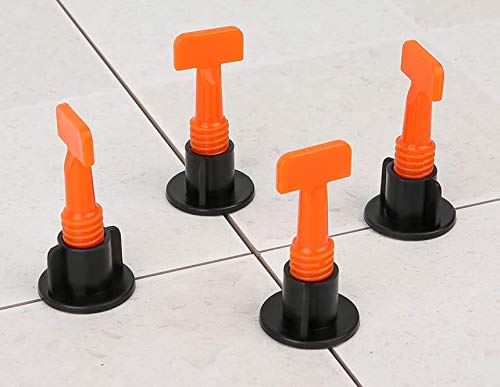 Tile Leveling System Kits with 100pcs Tile Leveler Spacers, 500PCS Tile Spacer and 2 Wrenches, Reusable Spacer Flooring Level Tile levellers Set System Construction for Builing Walls & Floors