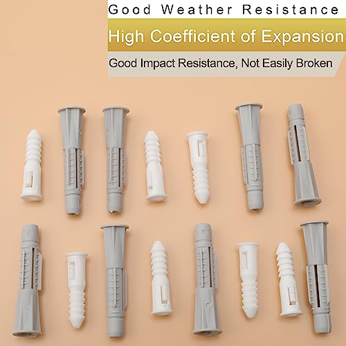 JEGONFRI 203PCS 5 Sizes Wood Screws Assortment Kit & 30pcs Wall Anchors