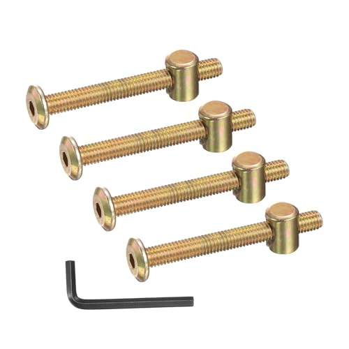 PATIKIL 4 Set Bunk Bed Bolts and Nuts Kit, M6x55mm Furniture Bolts Hex Drive Socket Cap Hardware Replacement for Beds Headboards Chairs - size: M6x55mm