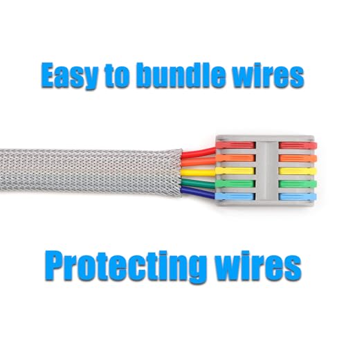 25ft PET Expandable Braided Cable Sleeve 1/6inch(4mm) Pet Braided Cable Sleeve for Audio Video Device Wire Automotive Wire (Grey) - color: Grey, size: 4mm"(1/6 inch)