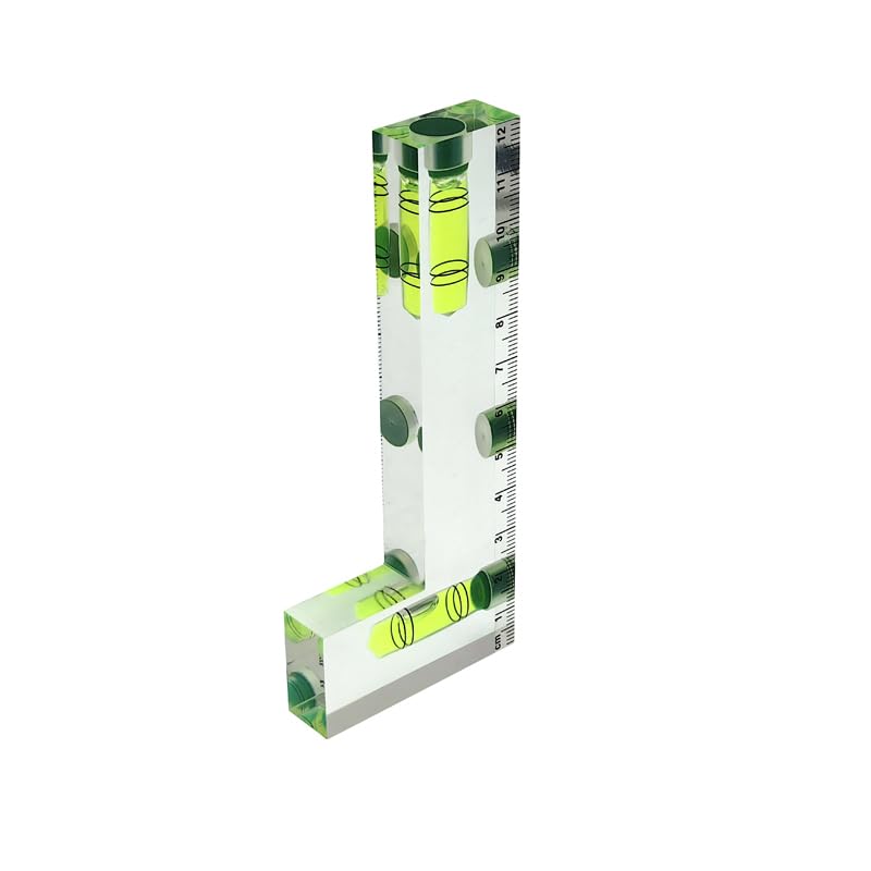 Transparent acrylic T-shaped integrated level with printed scale, high-precision bubble level, 120 * 51 * 13mm (L-shaped) - color: L-shaped
