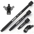 4-Piece 1/4" Drive Socket Extension Bar Set, 2, 4, 6 inch Professional Extension Set, 1/4 Inch Drive Universal Joint Socket, Premium Cr-V Steel Sockets Wrench Extender - style: 4-Piece 1/4" Socket Extension Bar Set