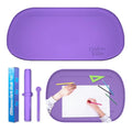 24"x16" Oval Silicone Mats for Crafts - Non-Slip Painting Mat with Raised Edges, Reusable Table Protector for Resin, Clay, Paint ，Playdough ，Jewelry-Making & Crafts Creation (Purple) - color: Purple
