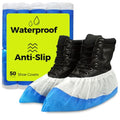 Heavy Duty Shoe Covers Disposable Non Slip Waterproof, 50 Pack, Double Layer Bottom, Extra Heavy Duty Durable Booties, One Size Fits Most