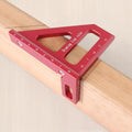 Imperial 3D Multi-Angle Measuring Ruler,45/90 Degree Aluminum Alloy Woodworking Square Protractor, Miter Triangle Ruler High Precision Layout Measuring Tool for Engineer Carpenter,003R - color: Red(Imperial)