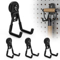 4 Pack Large Magnetic Hooks Heavy Duty Extra Strong Magnetic Garage Hooks Big NdFeB Industrial Magnet Hooks Magnetic Utility Storage Holder Organization with Anti-Slip Coating for Hanging Garden Tool - color: 1.6in Magnet-4 Pack-Black