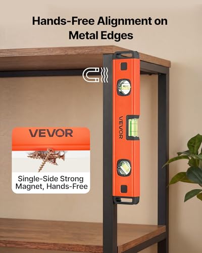 VEVOR Torpedo Level, 4-Piece Included 4/12/24/40 in, Magnetic Leveler Tool Set Aluminum Alloy, with Clear 3 Green Vials, Hanging Hole, Box Beam Multi-angle Measurement for Construction Home Renovation - size: 4/12/24/40 inch set
