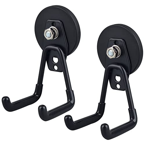 Magnetic Hooks Heavy Duty Garage Hooks Tools Organizer Anti-Slip Strong Magnetic Hooks Utility Magnet Hanging Hooks for Garage, Warehouses, Kitchen, Power Tools 2PCS Black - style: 2.6 INCH BLACK 2 PACK