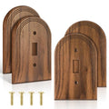 DoubleFill 4 Pcs Walnut Wood Switch Cover,13 * 8.2cm,Arch Single Toggle - color: Arch Single Toggle, size: 13 x 8.2 cm