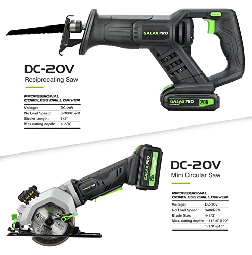 GALAX PRO Cordless Circular and Reciprocating Saw Combo Kit - style: 4-1/2"Cordless Circular Saw Combo Kit