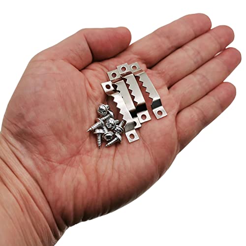 Sawtooth Picture Hangers, 100 pcs Small Picture Hanging Hook, Silver Picture Hangers with Screws Picture Hang Solutions, Picture Hanging Hardware for Paintings, Photos Frame, Artwork, Home Decor - size: Silver 100 pcs