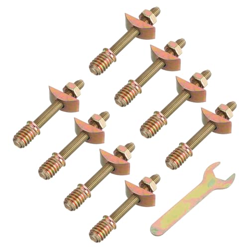 uxcell 8 Set CounterTop Connector, 5/16" x 3" Desktop Furniture Fastening Connectors Kit Used to Connect Table Top Bed Butcher Block CounterTops