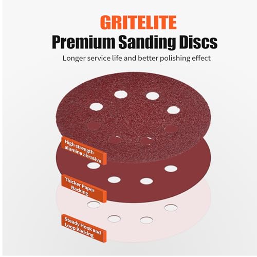 200 PCS 5-Inch Sanding Discs 400 Grit, 8-Hole Round Hook & Loop Sandpaper for Random Orbital Sander - style: 400 Grit-200PCS