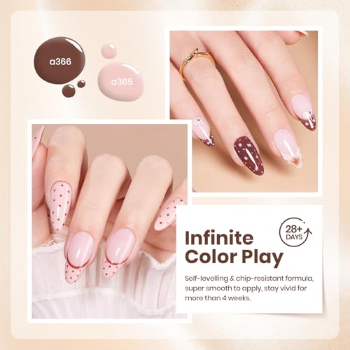 Beetles Nude Gel Polish Set, Skin Tones Collection, 6 Colors - color: 0-0-1 Colors Mauve