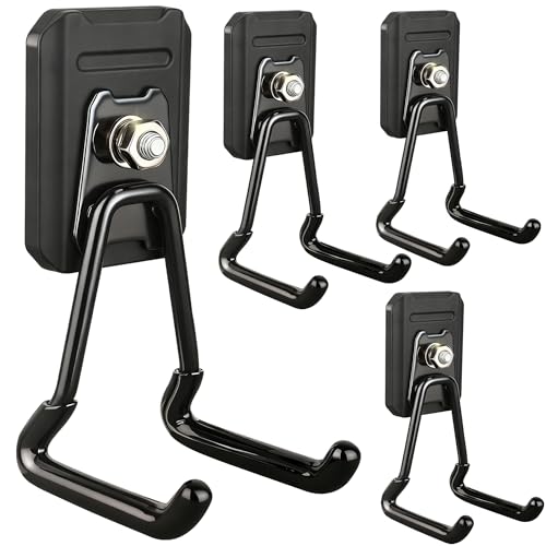 Heavy Duty Magnetic Hook, Large Utility Storage Magnetic Garage Hooks, Strong Magnet Hooks for Hanging Power Tool Hose Drill Metal Cart in Garden Workshop Kitchen (4Pack) - style: 2.24 INCH*3.07 INCH 4 PACK PRO