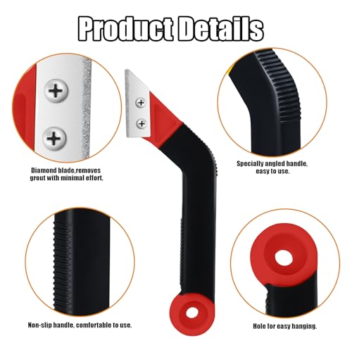 Blulu 11 Pcs Grout Float Set, Rubber Float, 6 Sponges, Angled Saw, Red - color: Red