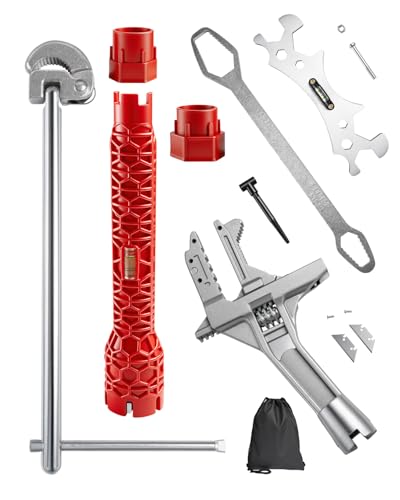 6Pcs Plumbing Tools with Multifunctional Sink Wrench & Basin Wrench