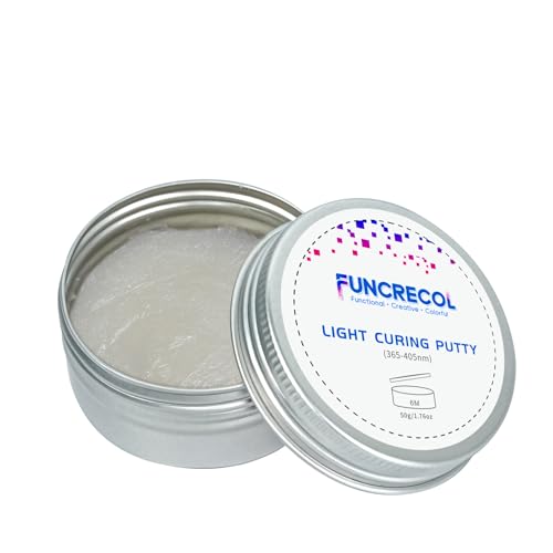 UV Light Curing Putty for Model Kit Repairs & Detailing, Fast Repair Filler for Nicks,Scratches,Cracks on Resin,Quartz,Ceramic,Wood,Plastic,Stone,and Other Countertop Surfaces,50g - size: 50g