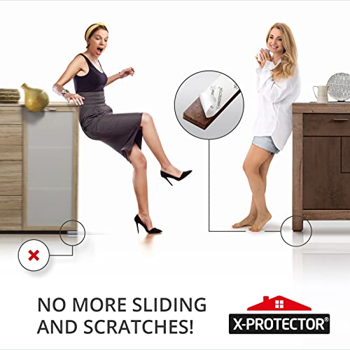 X-PROTECTOR Non-Slip Furniture Pads 8 PC 1”x 4” - Rubber Furniture Grippers - size: 8 Rectangular 1 x 4"
