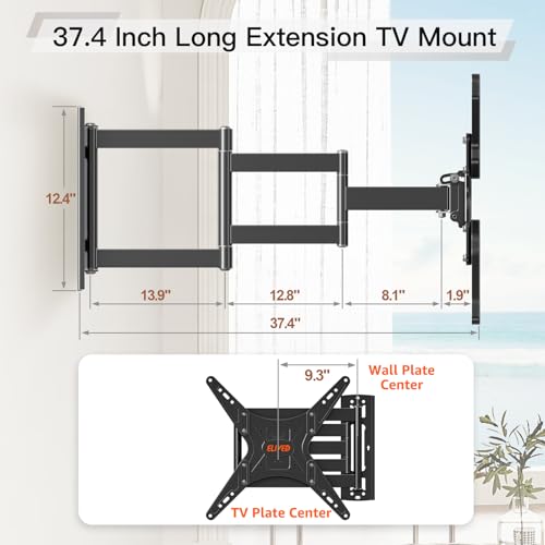 ELIVED Outdoor Long Arm TV Mount for 26-65" TVs, 37.4in Extension - size: Outdoor Arm: 37.4"