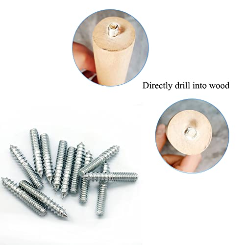 12 Pack 1/4-20 x 1-1/2 Inch Silver Hanger Bolts 1/4-20" Double Headed Bolts 1/4 Wood Dowel Screw Self-Tapping Screw Hanger Bolts for Furniture Screws Double Screw Threaded Rods Bolt 37mm length - size: Silvery 1/4-20"x1-1/2"-12PCS