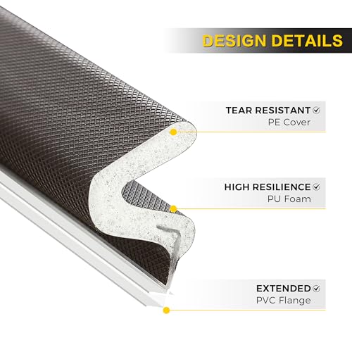Ravinte Weather Stripping Door Seal, Q-Shaped Kerf Foam Strip, 19.8FT, Brown - color: Brown, size: 19.8FT