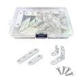 Mending Plate 40 PCS Stainless Steel Straight Joining Brace and Corner Bracket with Screws 2 in 3 in Flat Repairing Fixing Plates with 0.8 in 1.6 in L Shelf Bracket Corner Brace - style: Silver Straight & Corner with Screws