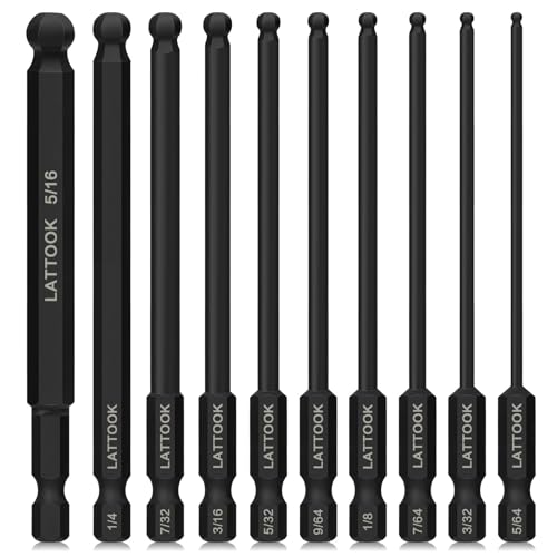 SAE Ball End Hex Head Allen Wrench Drill Bit Set - style: 10PCS Ball Hex Bits